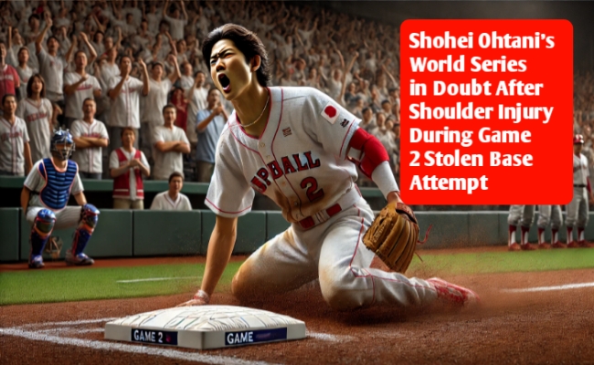 The News House Shohei Ohtani’s World Series in Doubt After Shoulder Injury During Game 2 Stolen Base Attempt